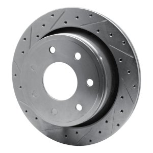 Ford F-150 Brake Rotor (1) - Rear Left - R1 Concepts - Drilled & Slotted - Silver - `12-`14